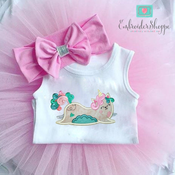 Unicorn Cat Applique Set
