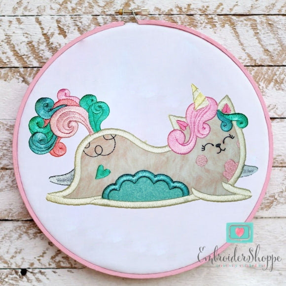 Unicorn Cat Applique Set