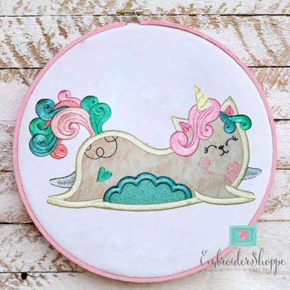 Unicorn Cat Applique Set