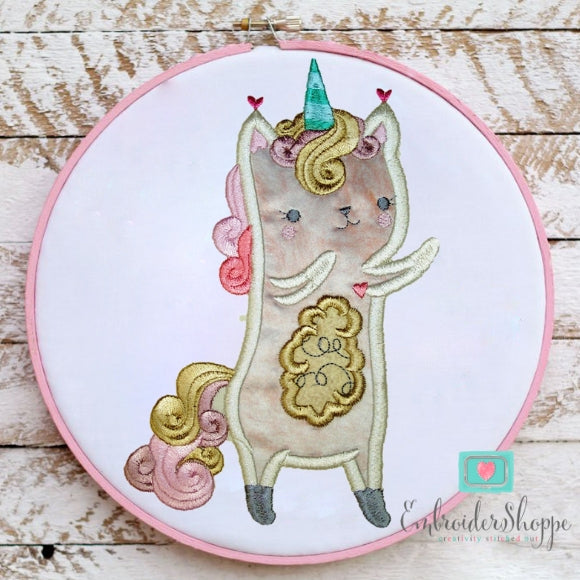 Unicorn Cat Applique Set