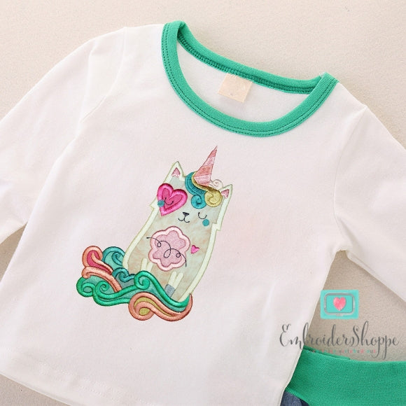 Unicorn Cat Applique Set