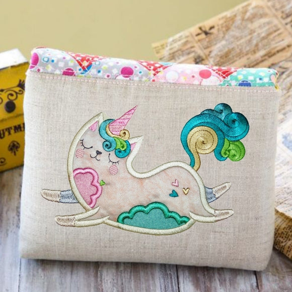 Unicorn Cat Applique Set