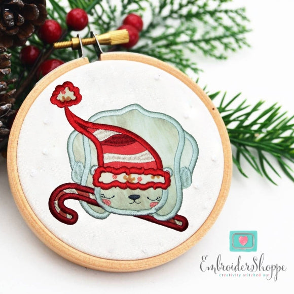 Winter Polar Bear Applique