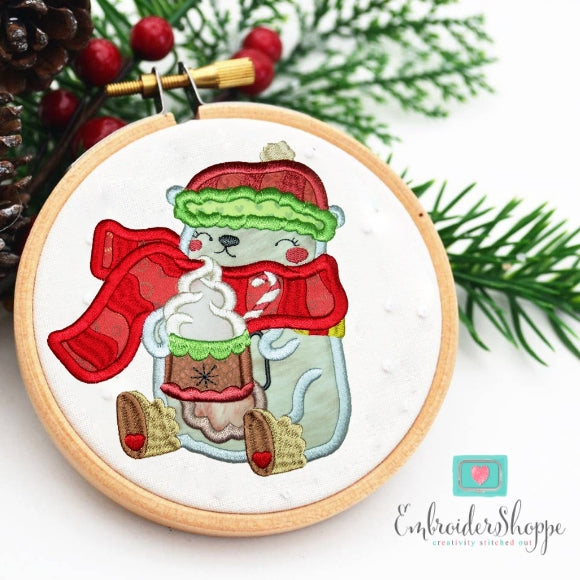 Winter Polar Bear Applique