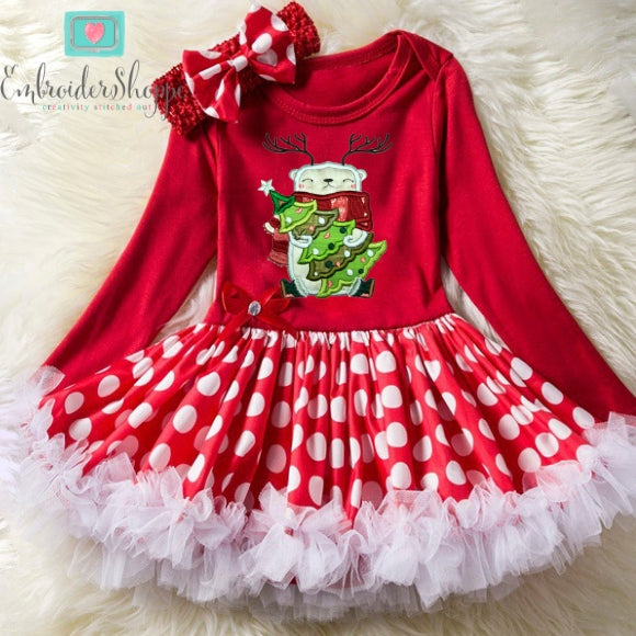 Winter Polar Bear Applique