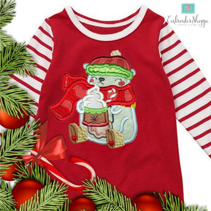 Winter Polar Bear Applique