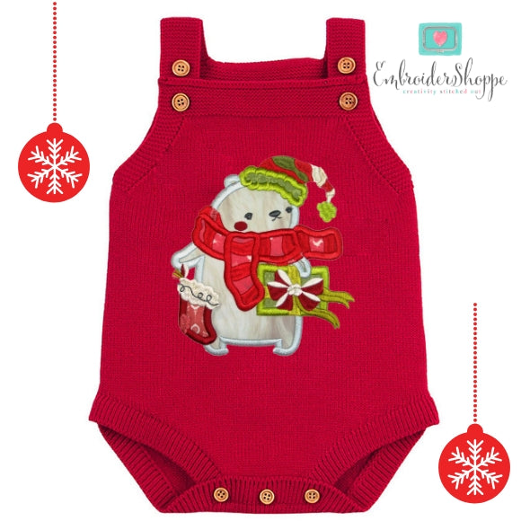 Winter Polar Bear Applique