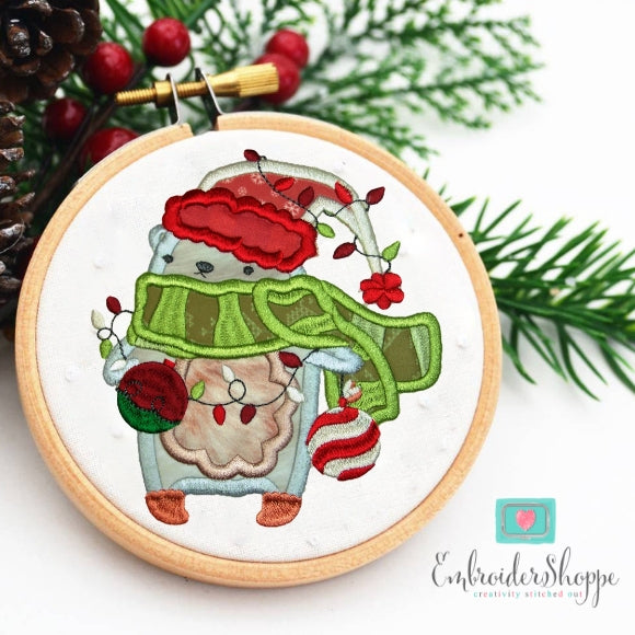 Winter Polar Bear Applique