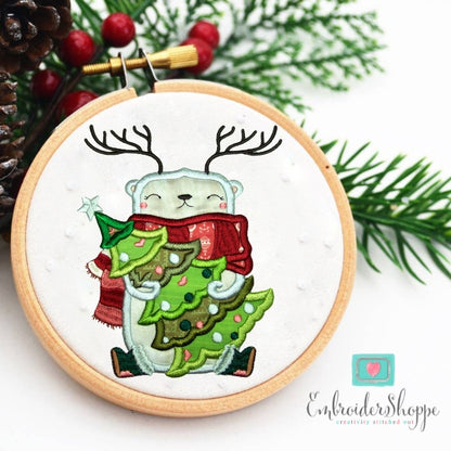 Winter Polar Bear Applique