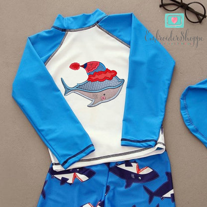 Christmas Shark Applique