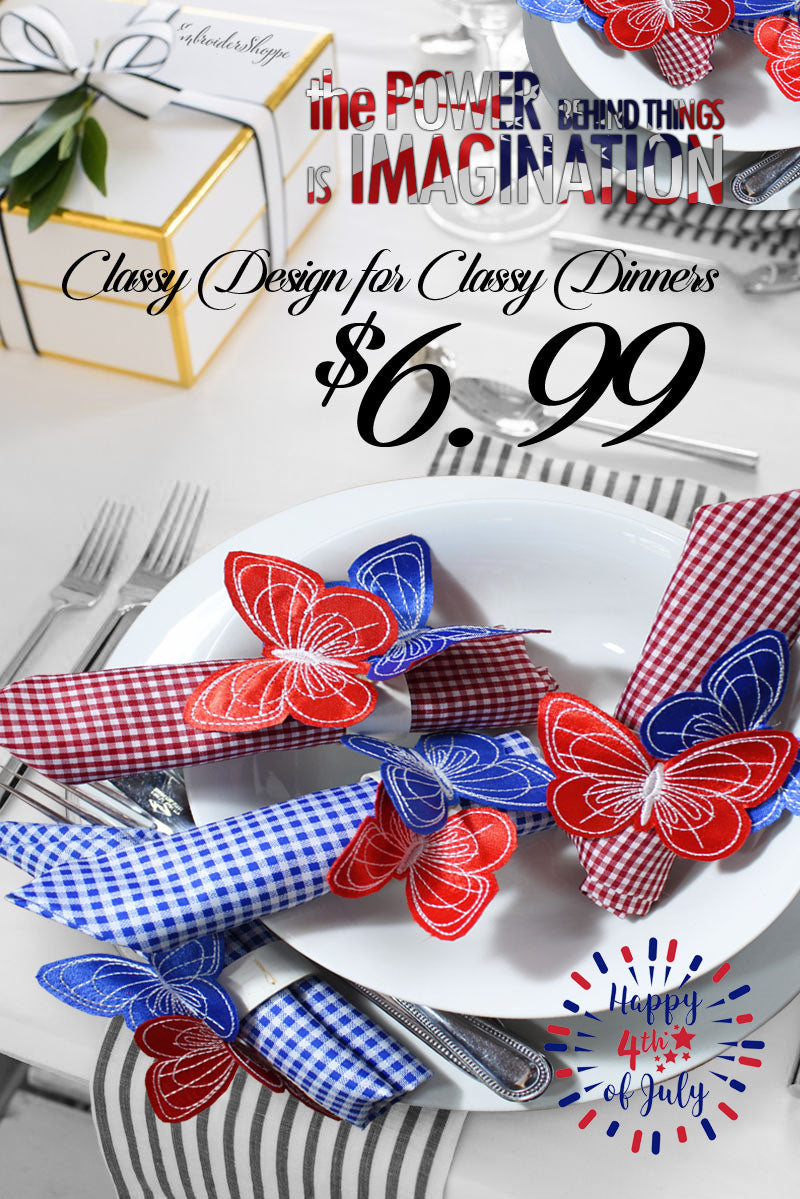 4th of July Butterfly Napkin Rings