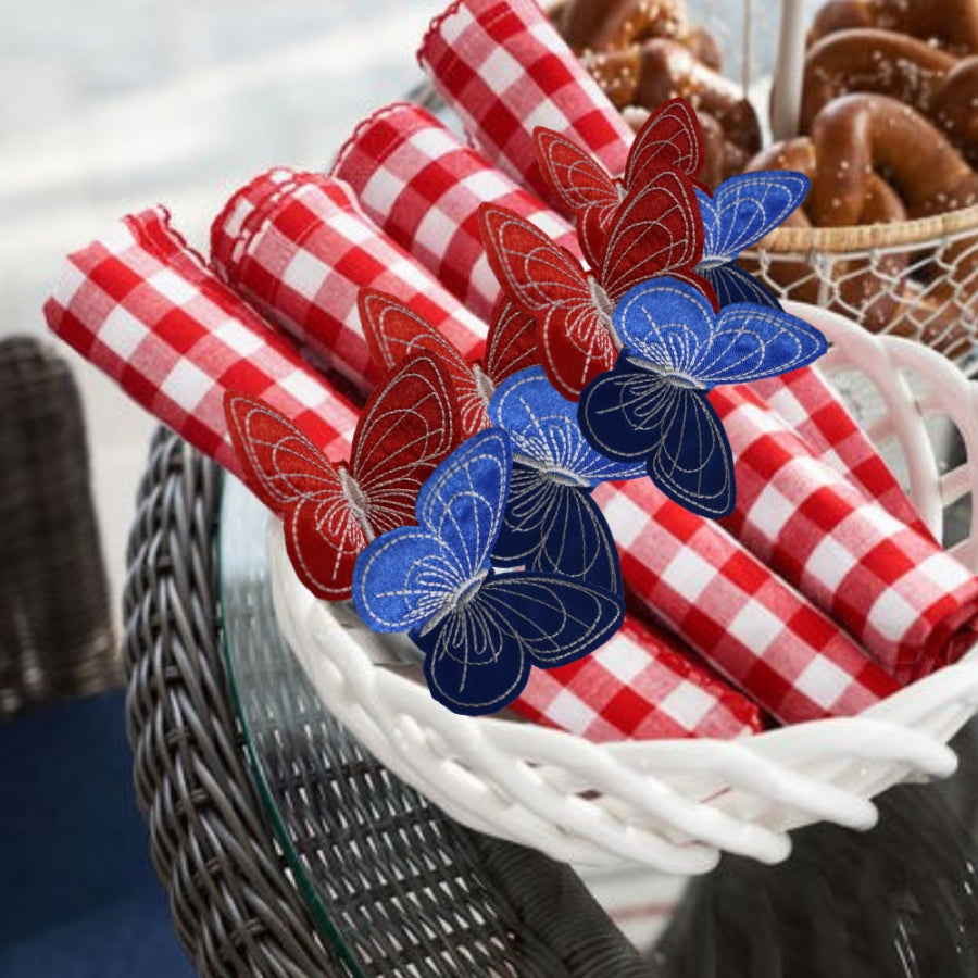 4th of July Butterfly Napkin Rings