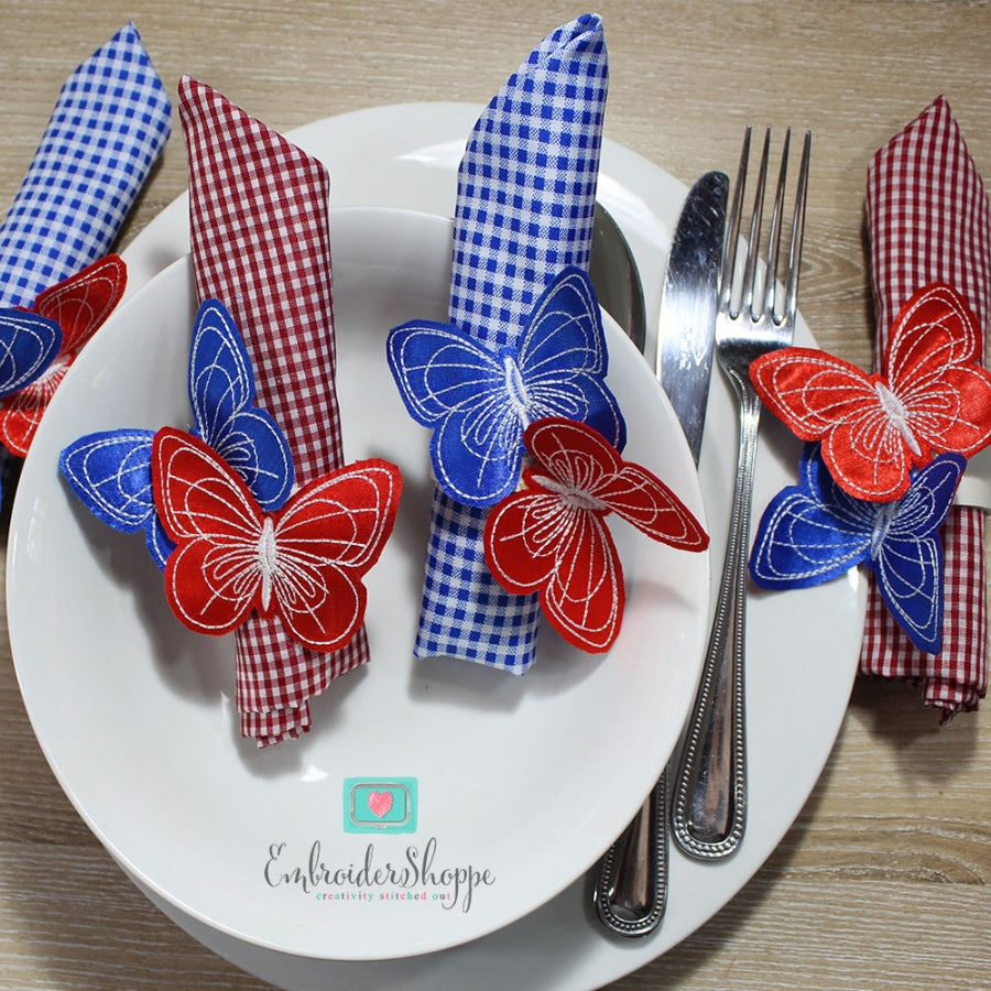 4th of July Butterfly Napkin Rings