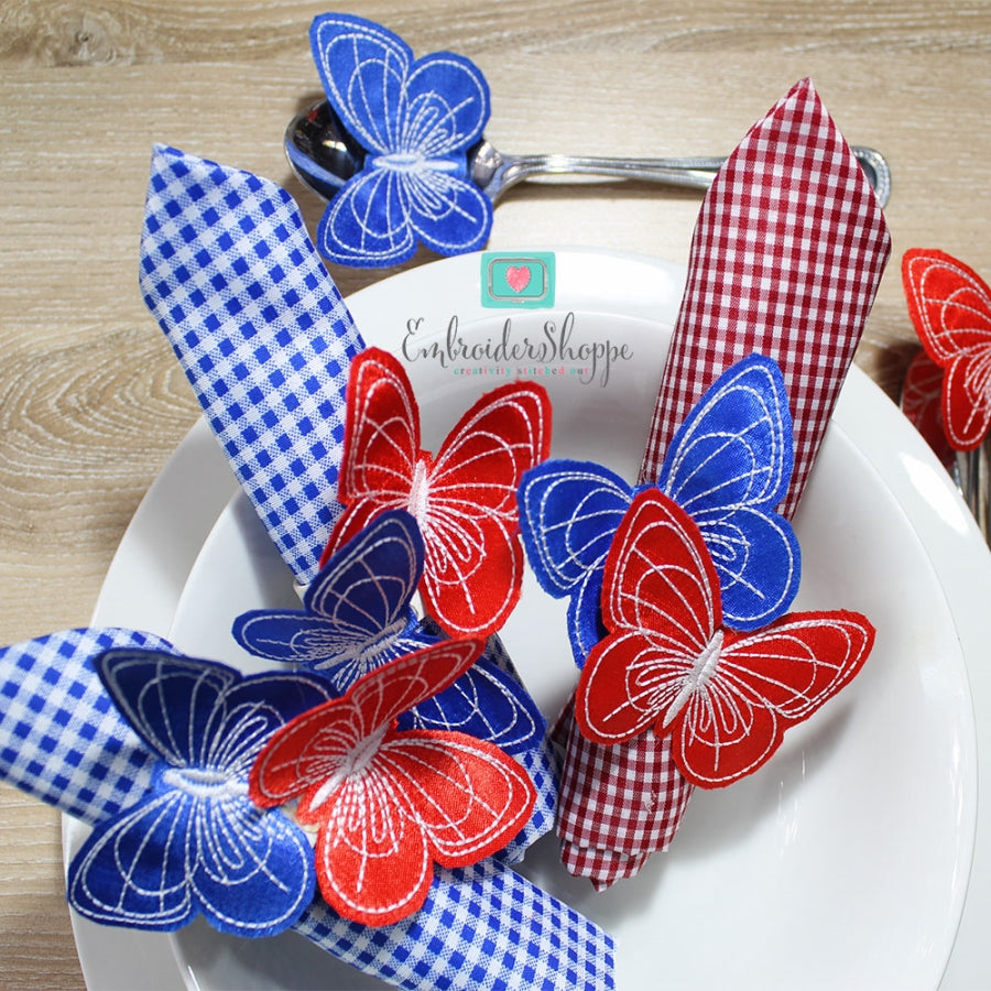4th of July Butterfly Napkin Rings