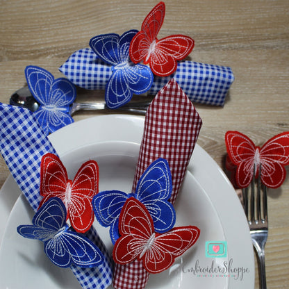 4th of July Butterfly Napkin Rings