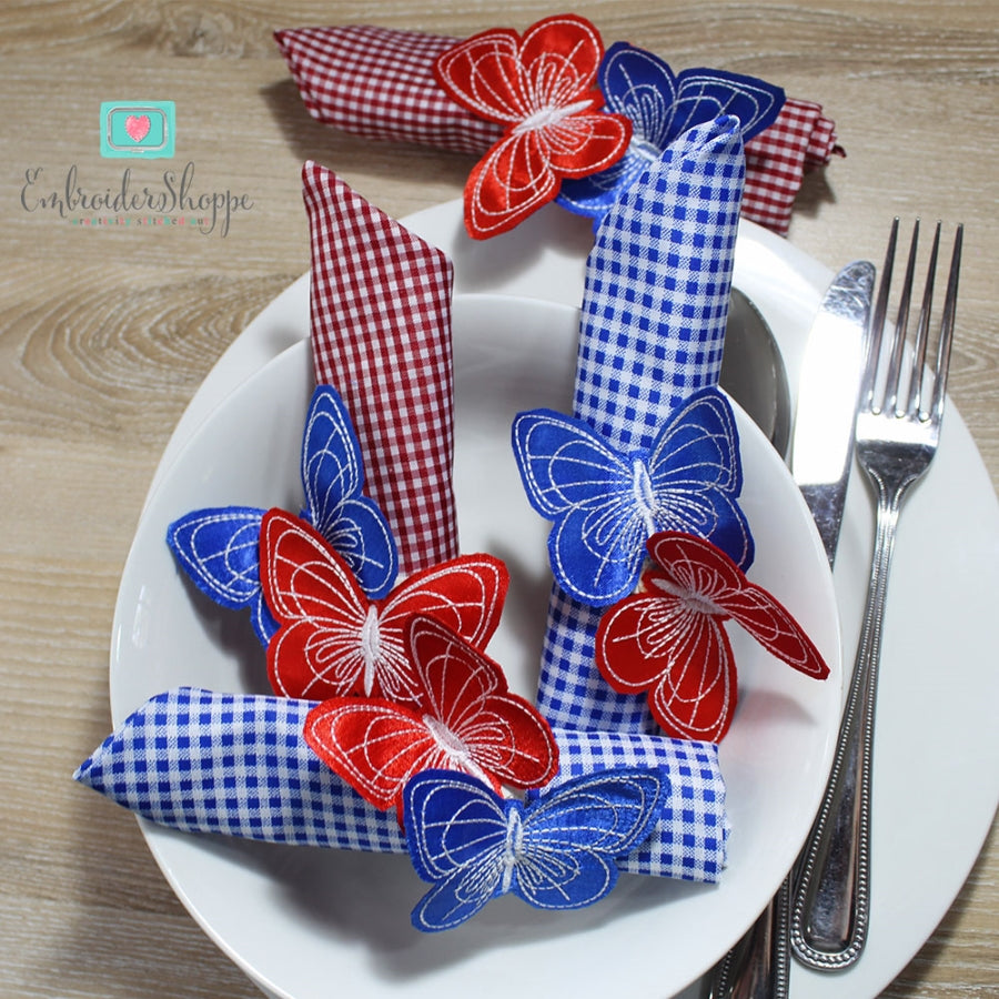 4th of July Butterfly Napkin Rings
