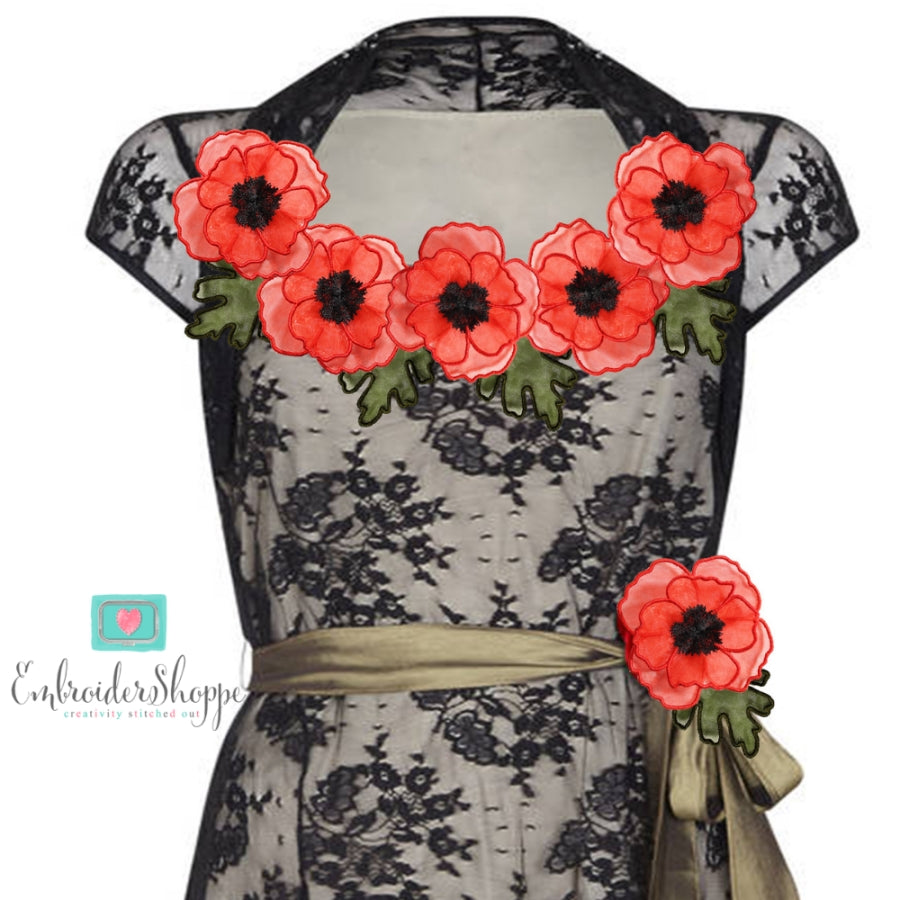 Organza Poppy Embellishments