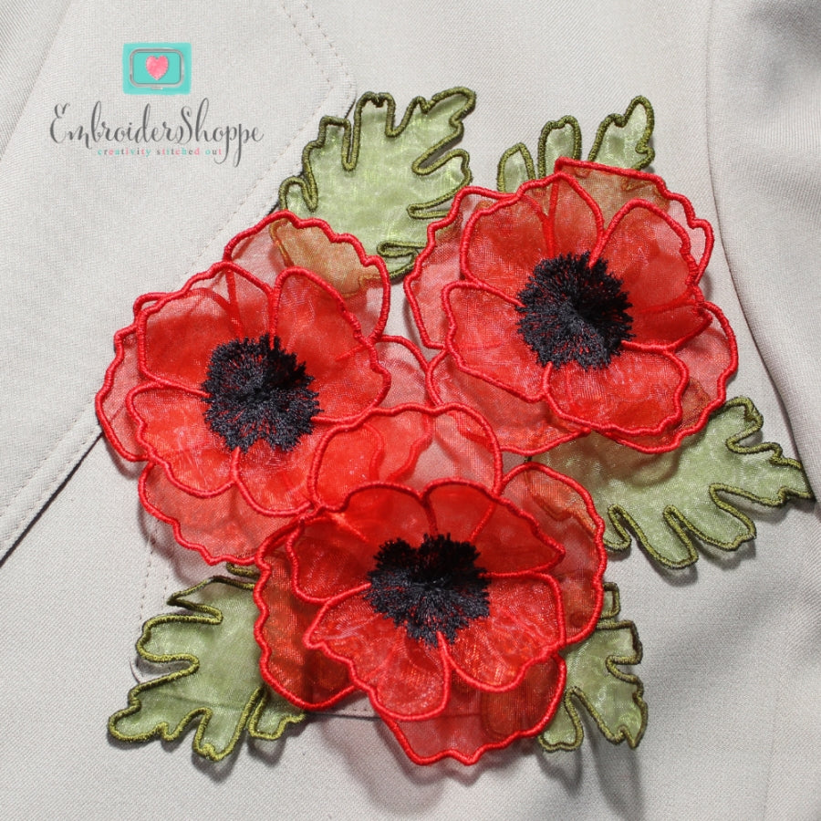 Organza Poppy Embellishments