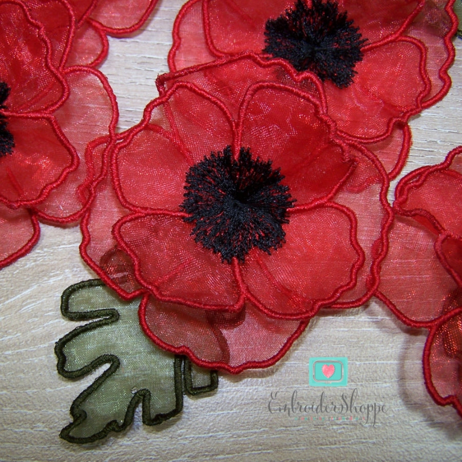 Organza Poppy Embellishments