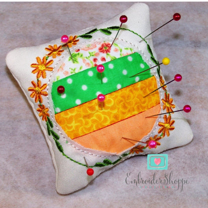 Daisy Square Quilted Pincushions