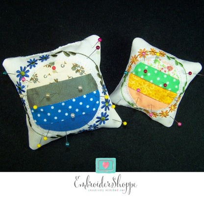 Daisy Square Quilted Pincushions