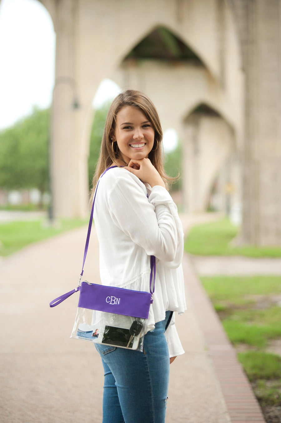 Purple Clear Purse