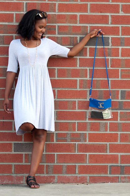 Royal Blue Clear Purse