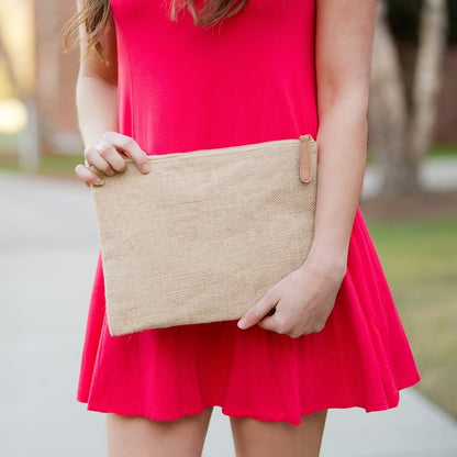 Burlap Zip Pouch