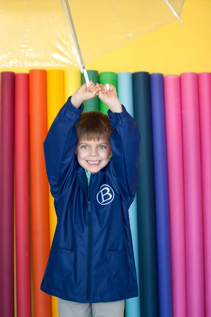 Navy Kids' Rain Jacket-Medium
