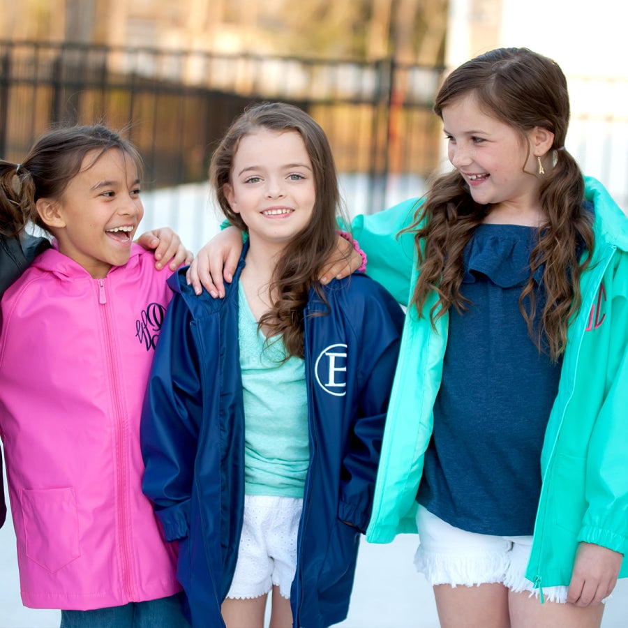 Navy Kids' Rain Jacket-Large