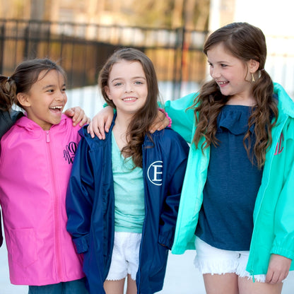 Navy Kids' Rain Jacket-Large