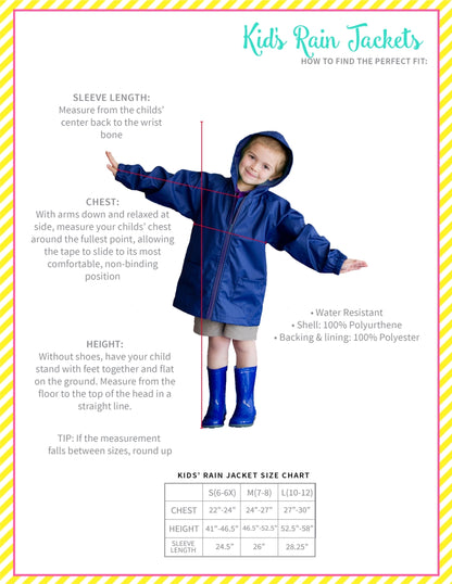 Navy Kids' Rain Jacket-Large