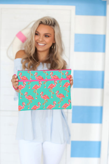 Tickled Pink Zip Pouch Wristlet