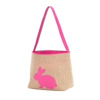Hot Pink Burlap Bunny Bucket
