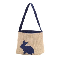 Navy Burlap Bunny Bucket