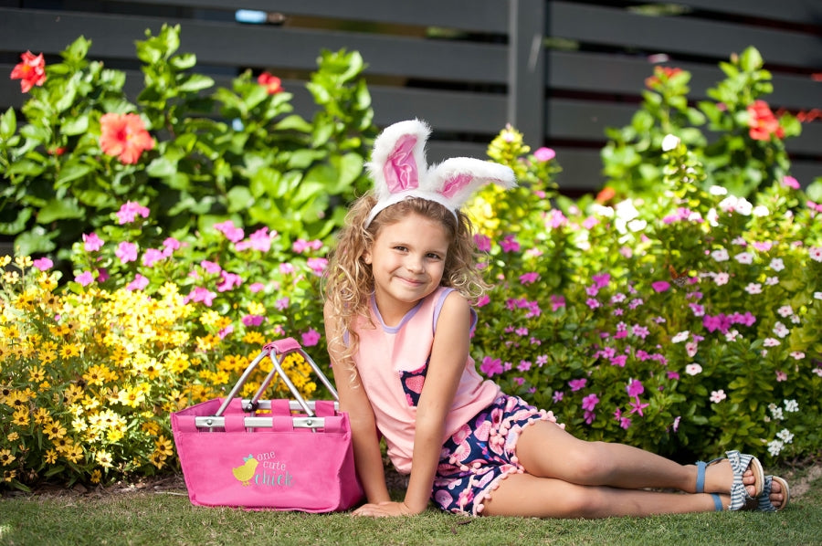 One Cute Chick Hot Pink Mini Market Tote