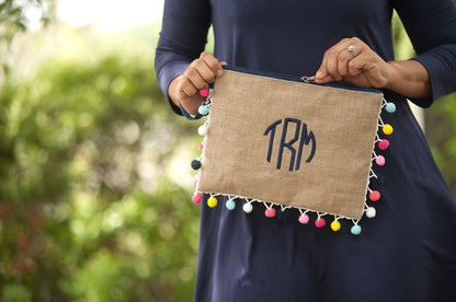 Multi-Colored Pom-Pom Clutch