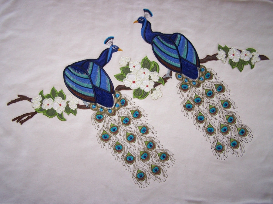 Peacocks Iron On Applique