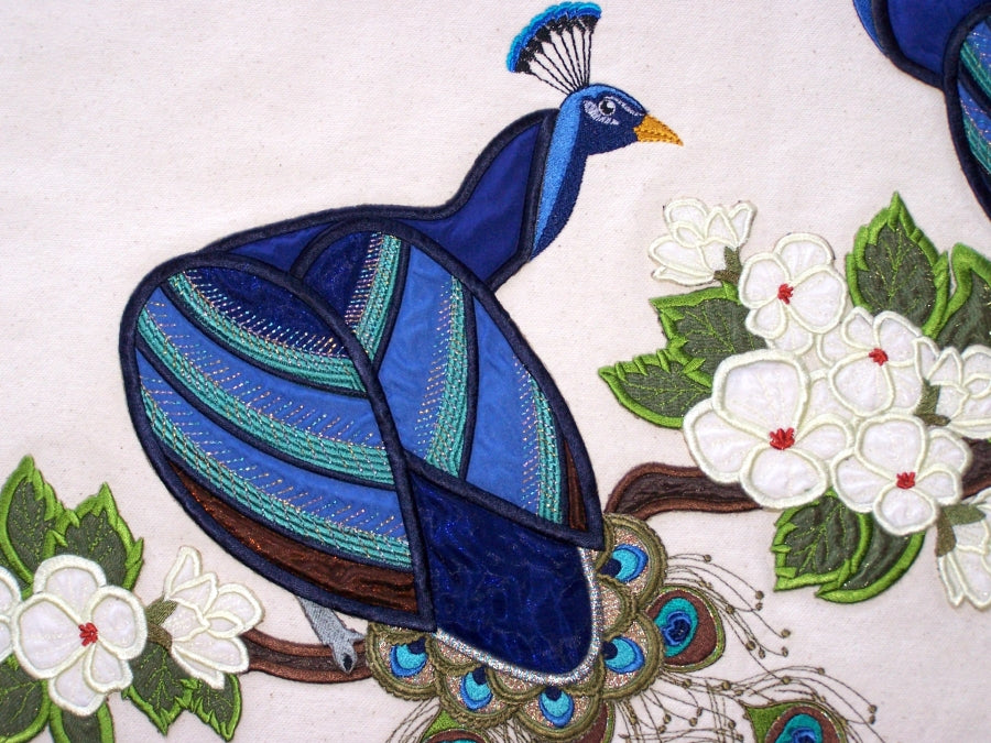 Peacocks Iron On Applique