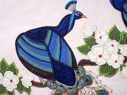Peacocks Iron On Applique