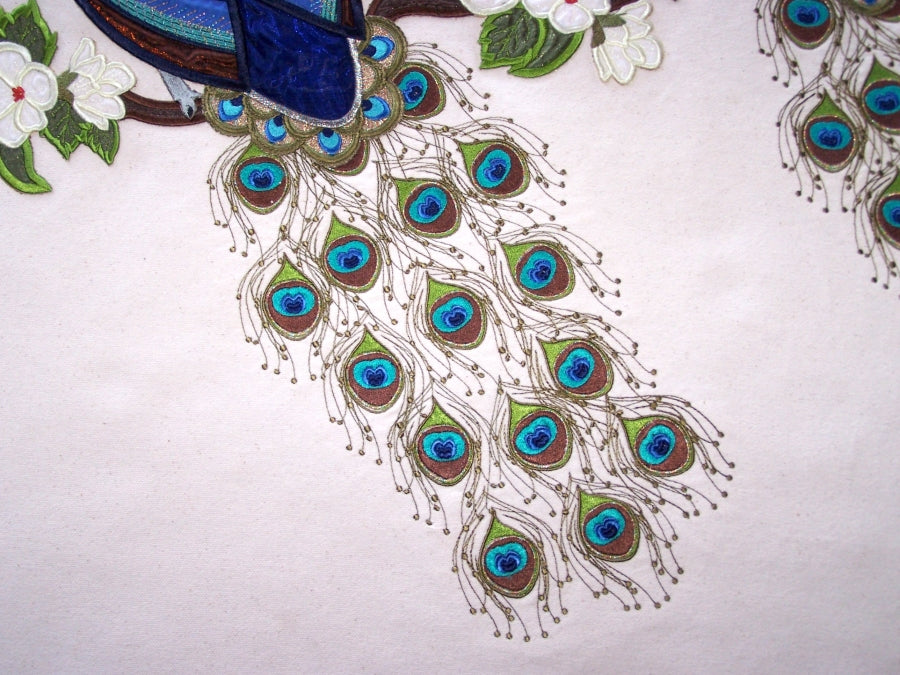 Peacocks Iron On Applique