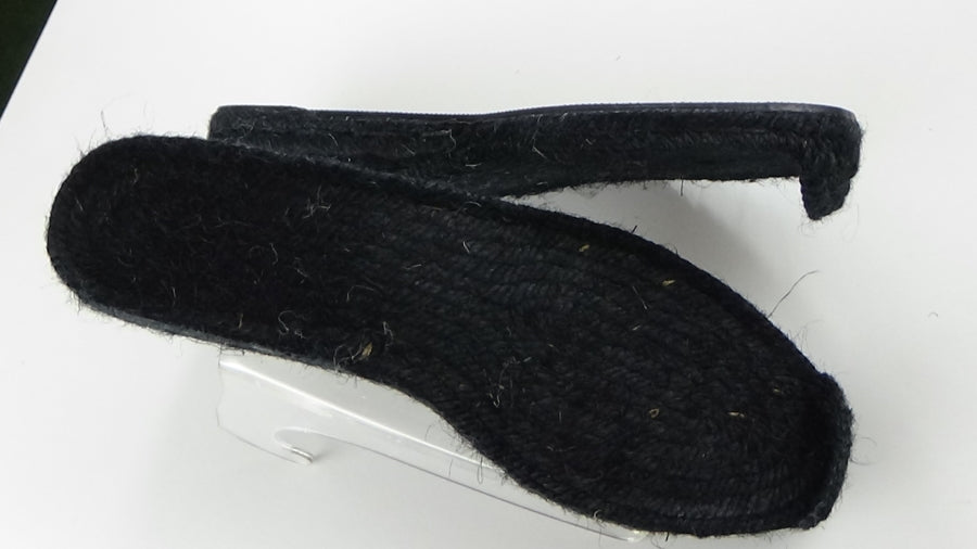 Black Espadrille Soles Medium Wedge