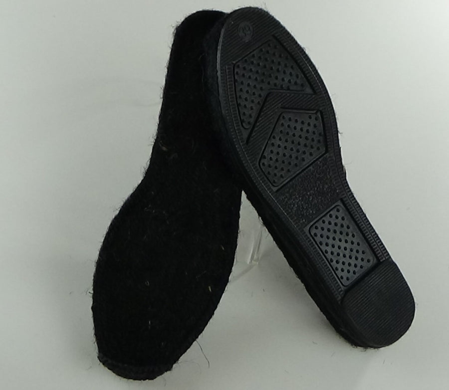 Black Espadrille Soles Medium Wedge