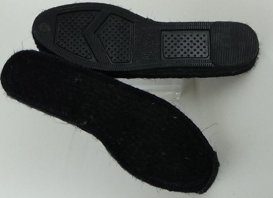 Black Espadrille Soles Medium Wedge