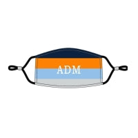 Navy Orange Stripe Personalized Kids' Adjustable Mask