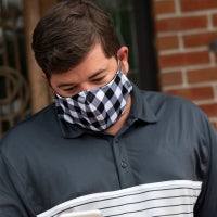 Black Buffalo Check Adjustable Adult Face Mask