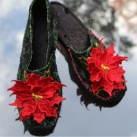 3D Poinsettia Espadrille RED