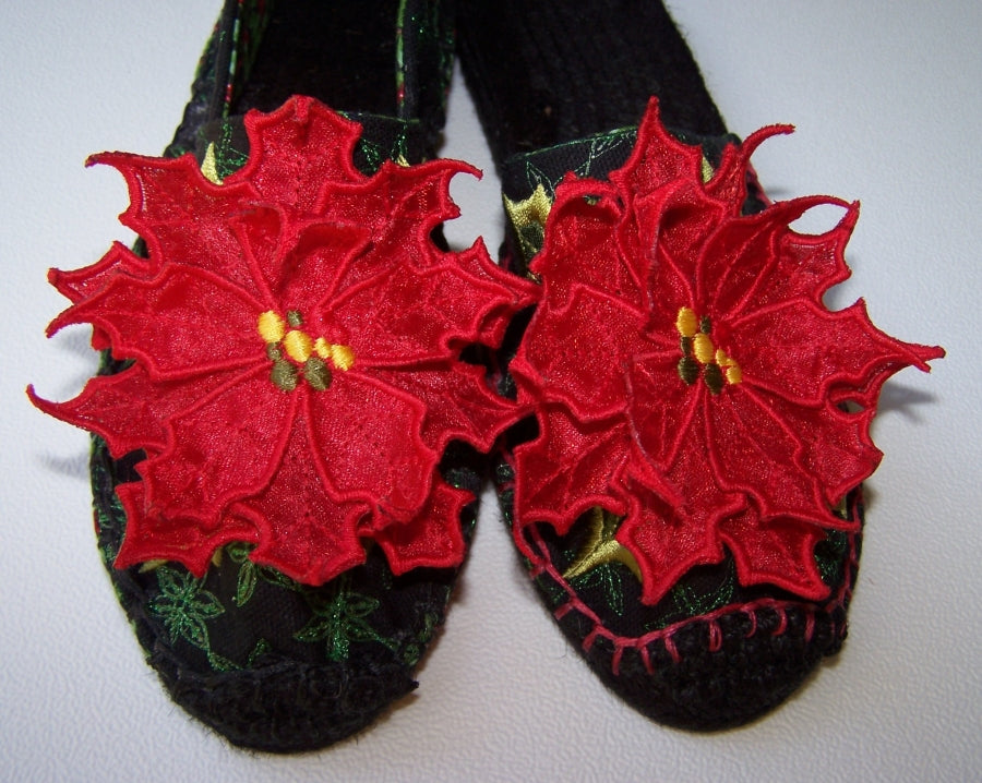 3D Poinsettia Espadrille RED DOUBLE DEAL