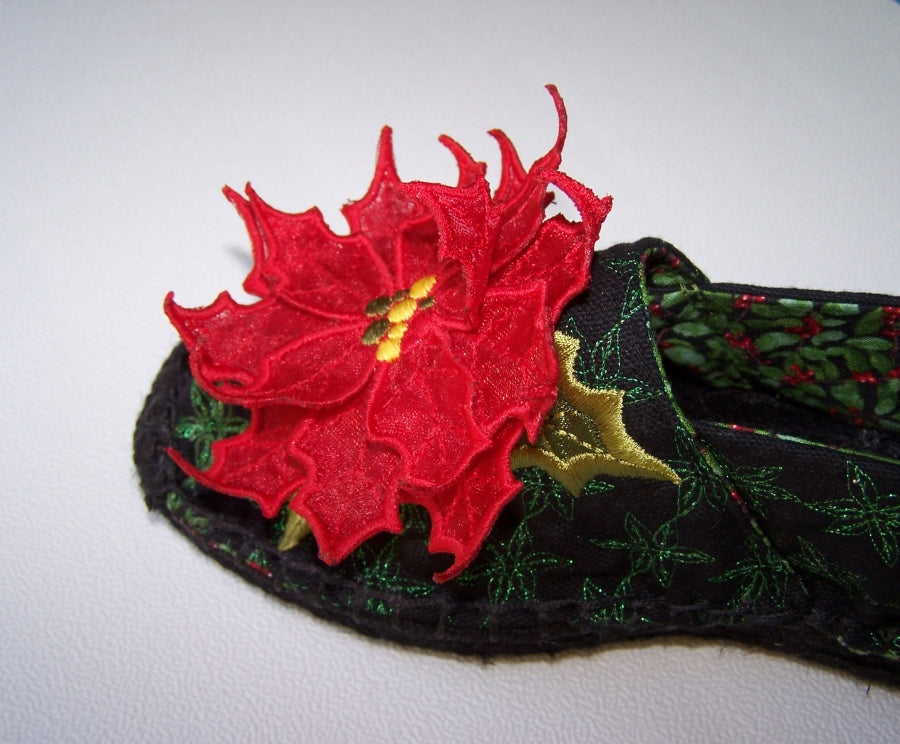 3D Poinsettia Espadrille RED DOUBLE DEAL