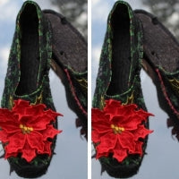 3D Poinsettia Espadrille RED DOUBLE DEAL